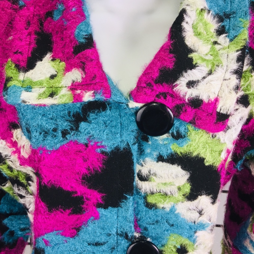 Bold Retro Style Shag Cropped Jacket  A77 - Picture 2 of 8